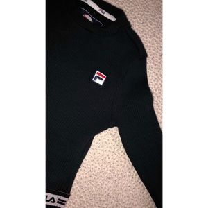 Black FILA CROP TOP